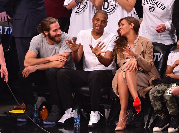 Also at the basketball, Jake Gyllenhaal, Jay-Z and Beyonce Also at the basketball, Jake Gyllenhaal, Jay-Z and Beyonce